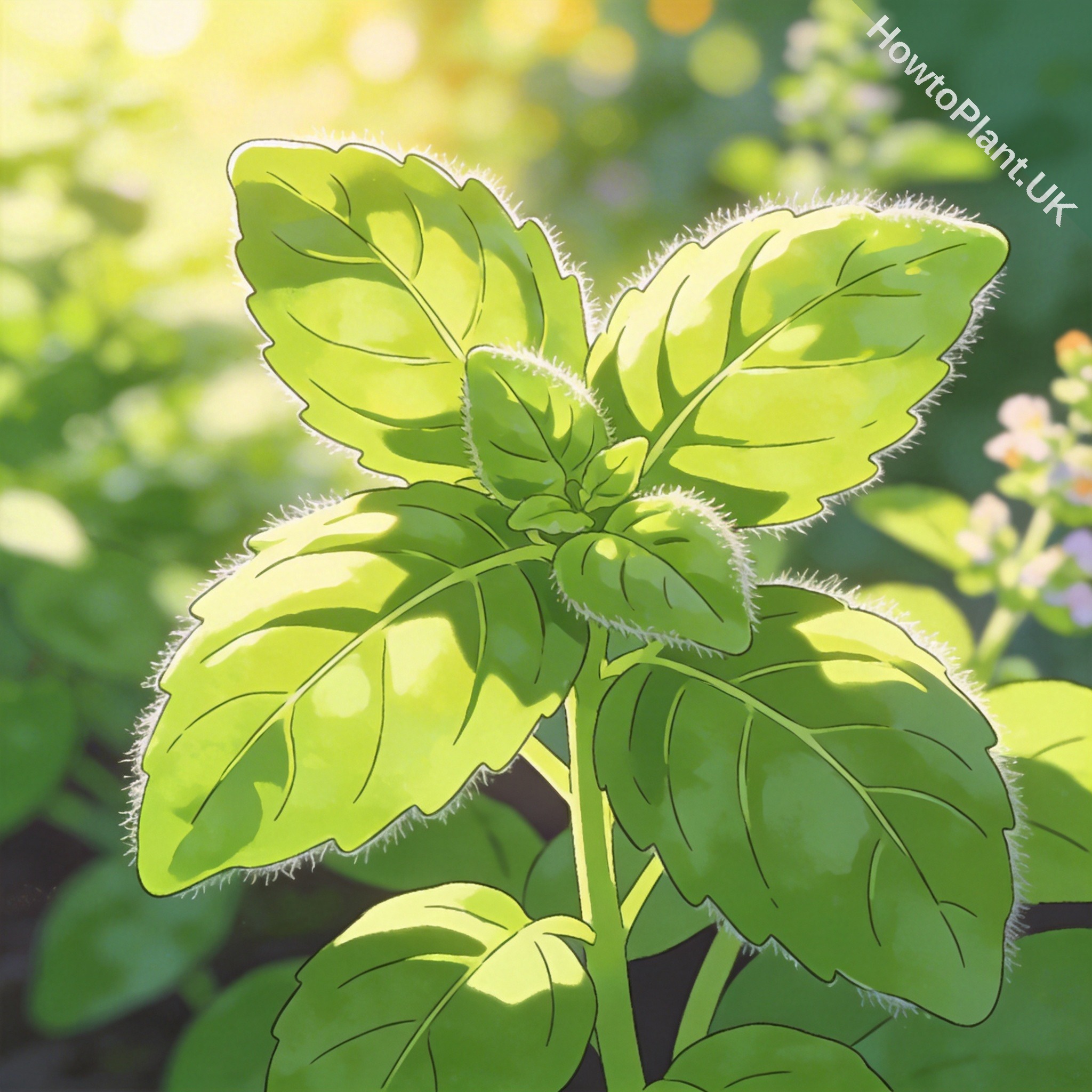 Basil in a natural garden setting