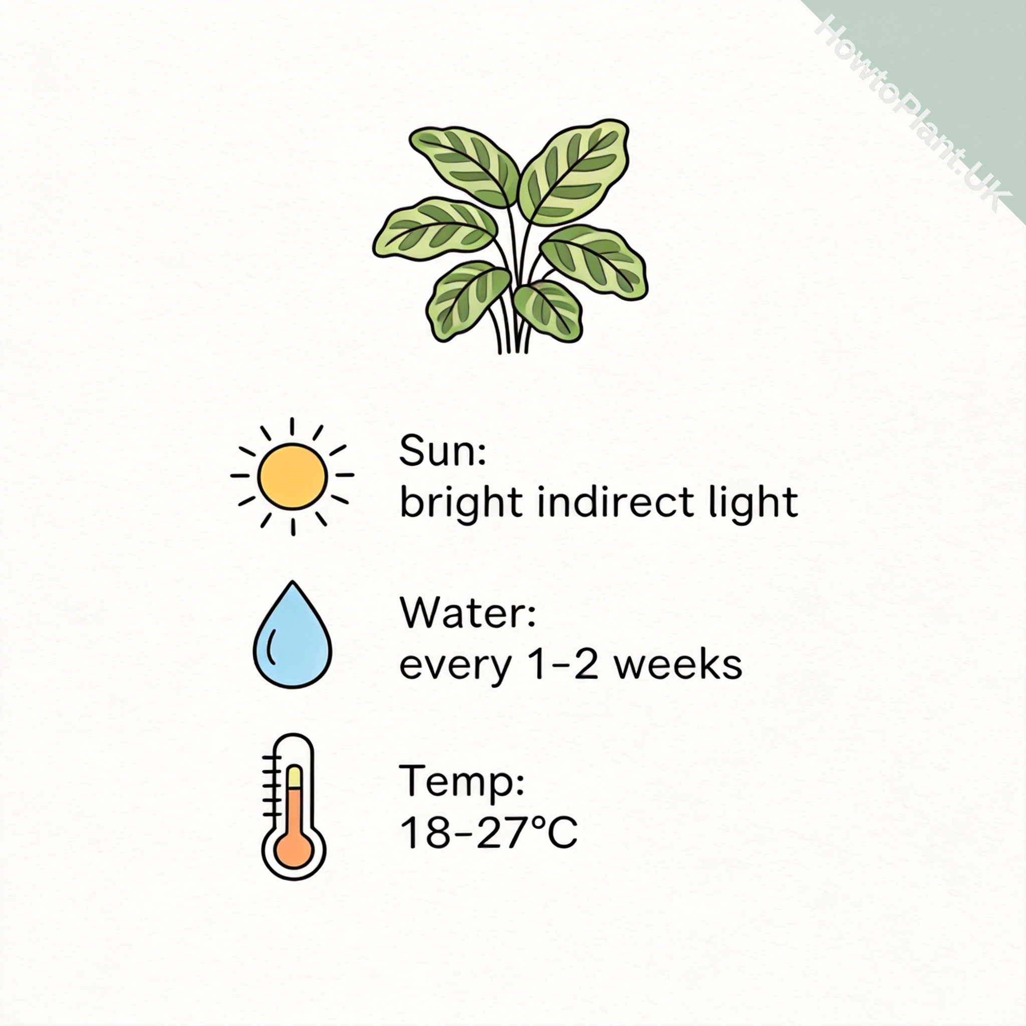 Calathea care instruction card