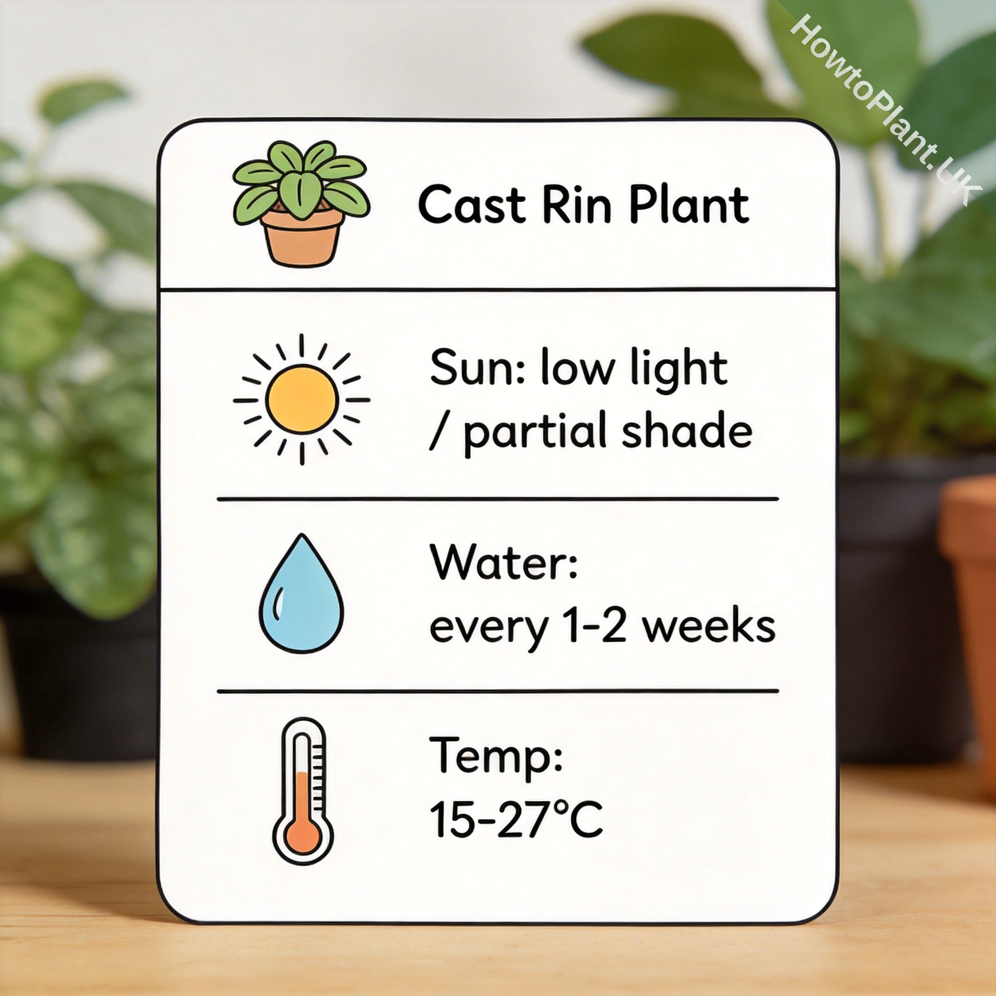 Cast Iron Plant care instruction card