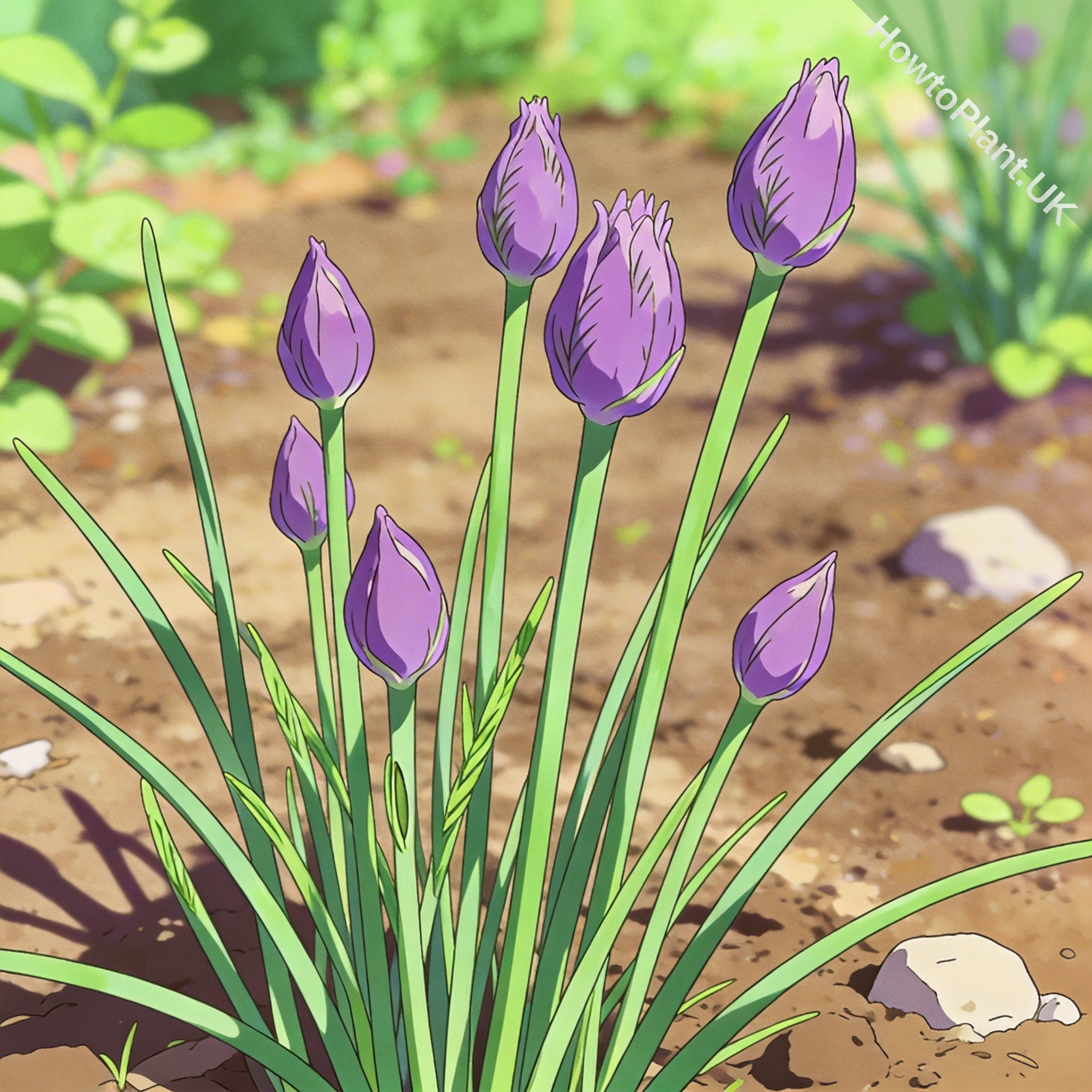 Chives in a natural garden setting