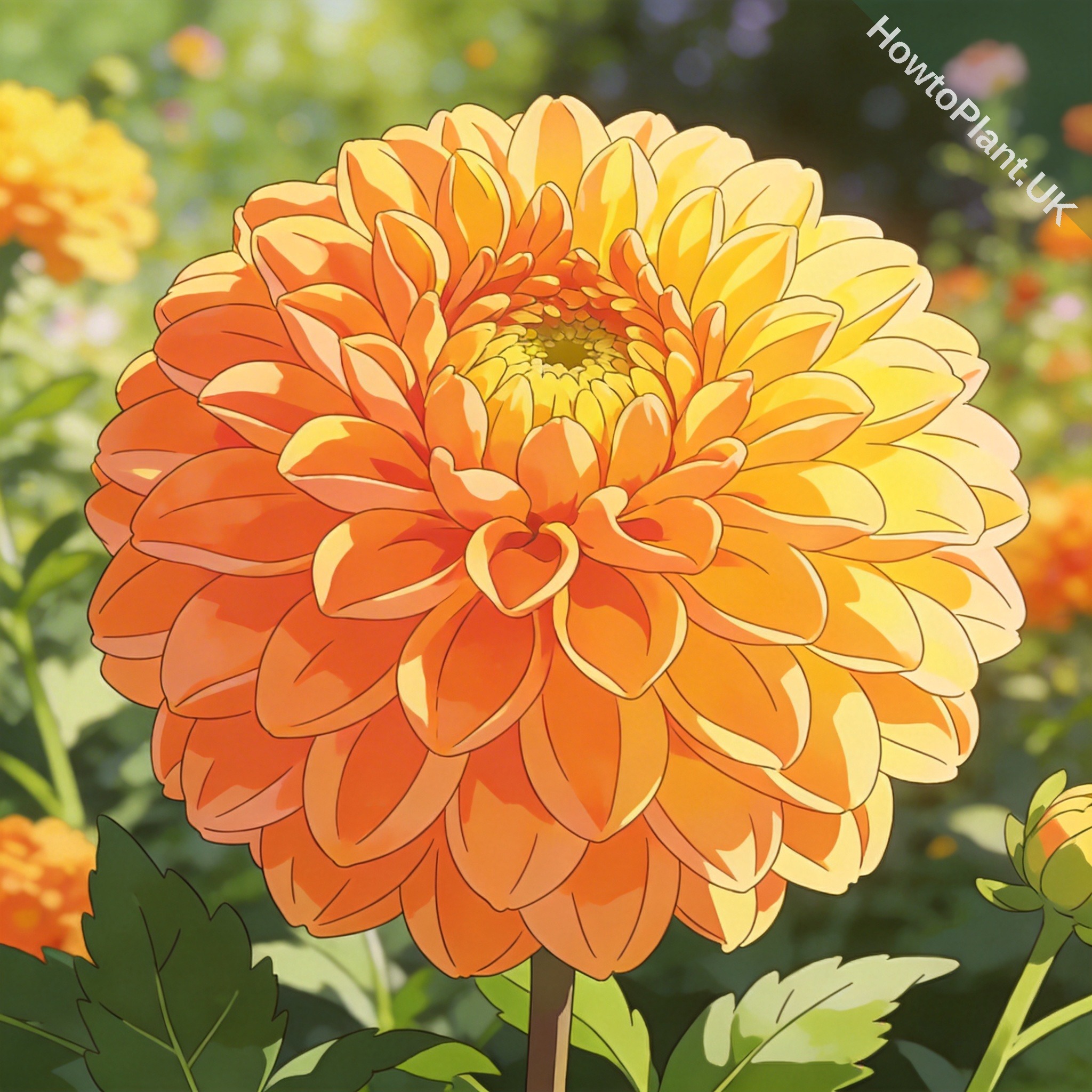 Chrysanthemum in a natural garden setting