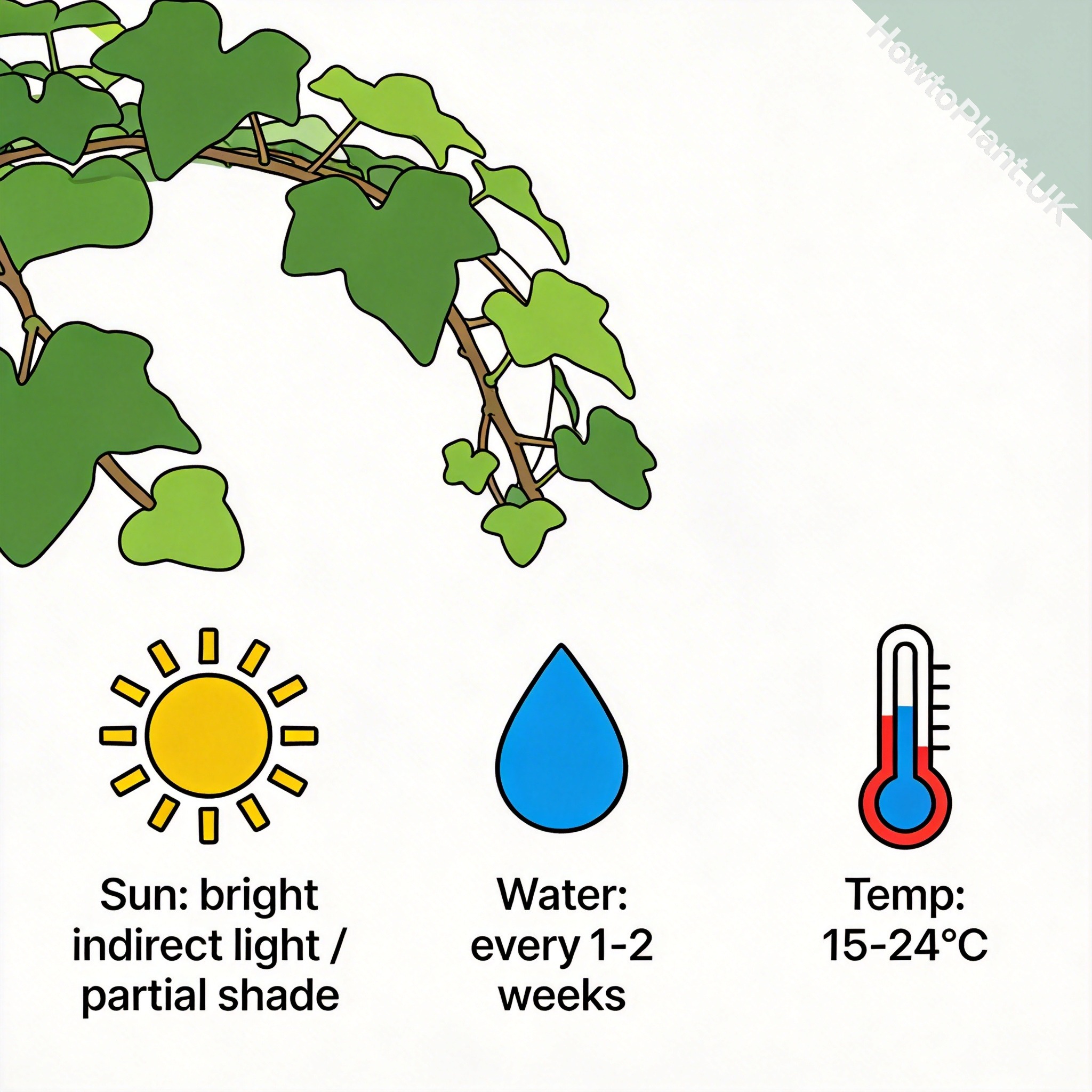 English Ivy care instruction card