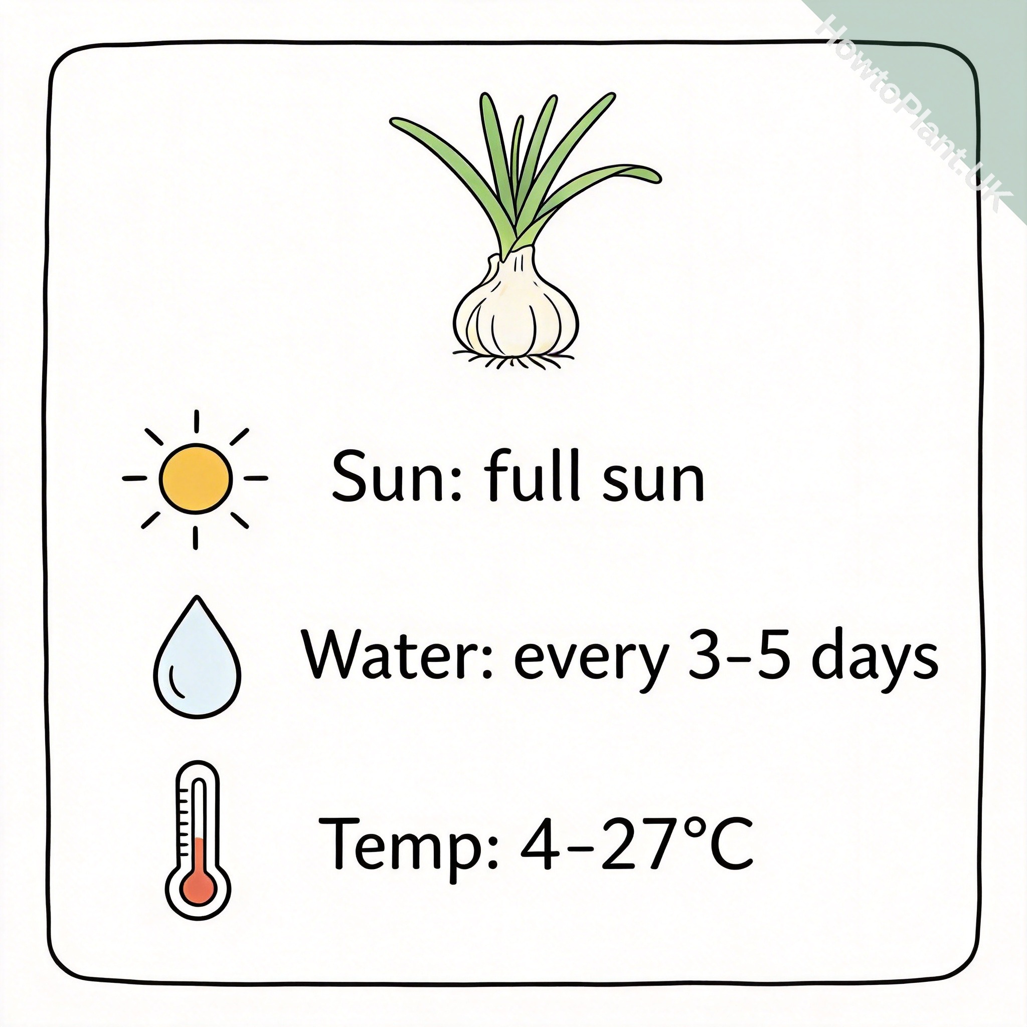 Garlic care instruction card