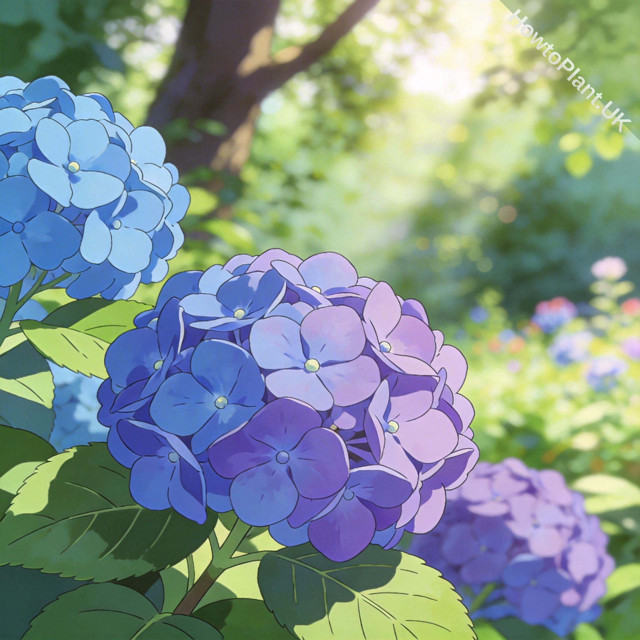 Hydrangea in a natural garden setting