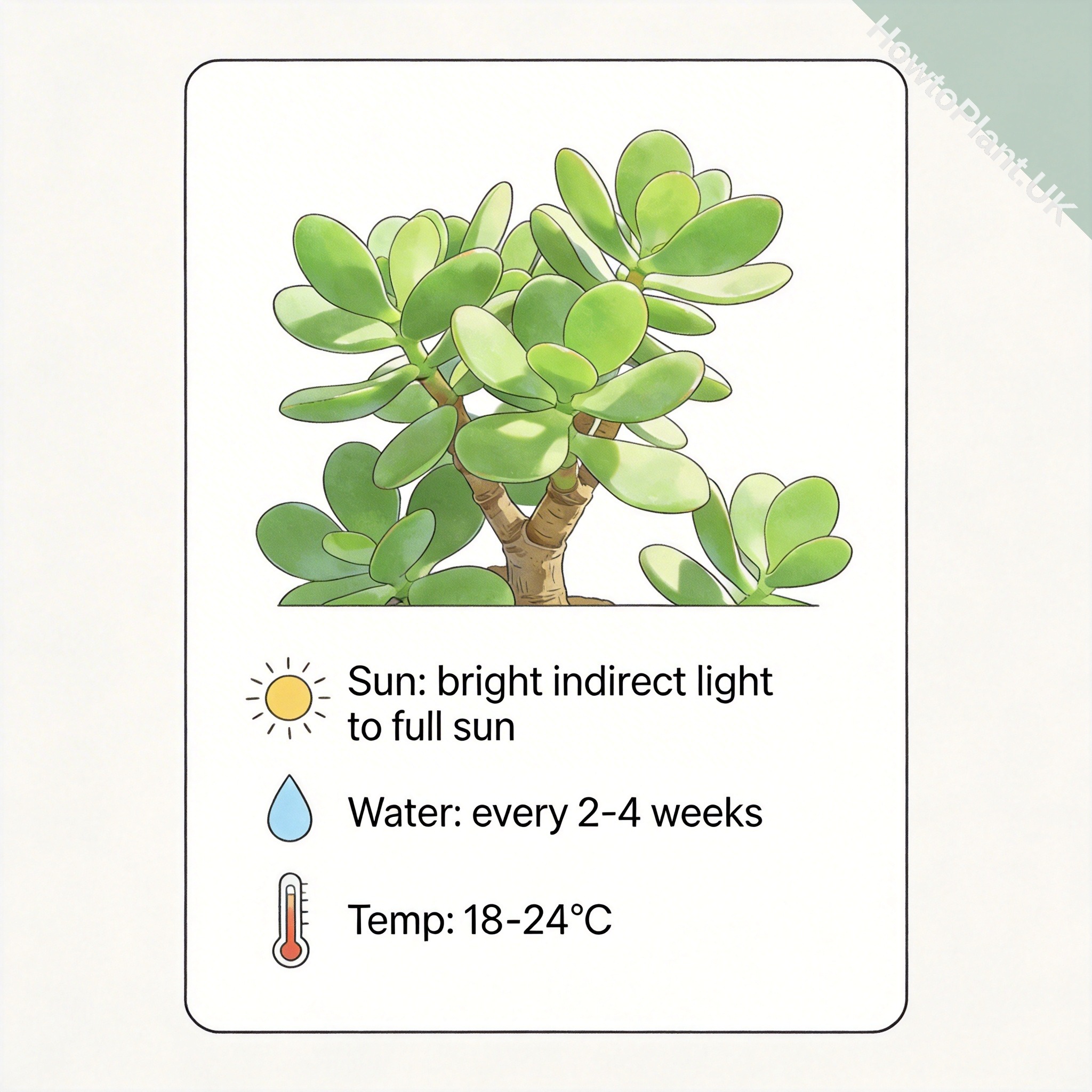 Jade Plant care instruction card