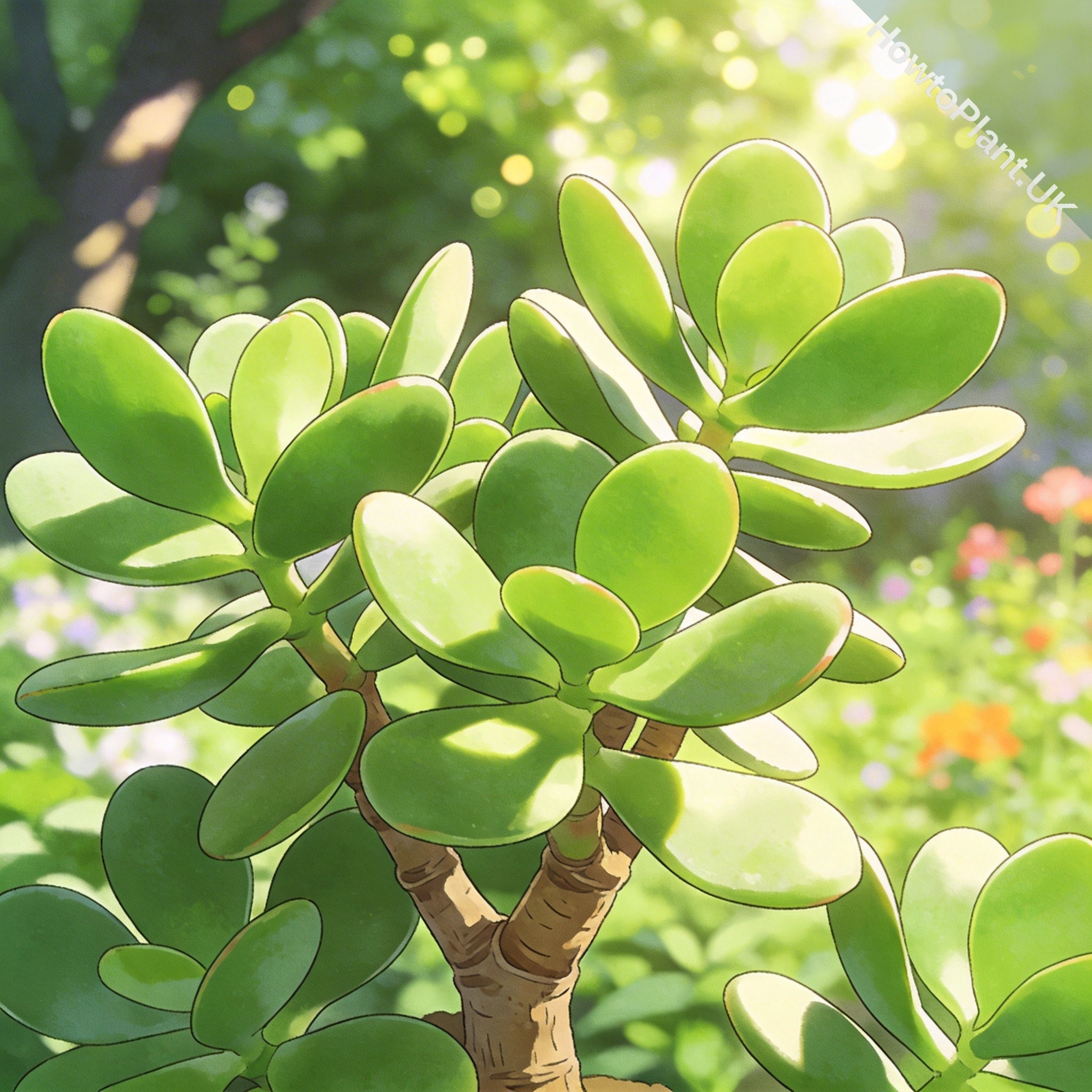 Jade Plant in a natural garden setting