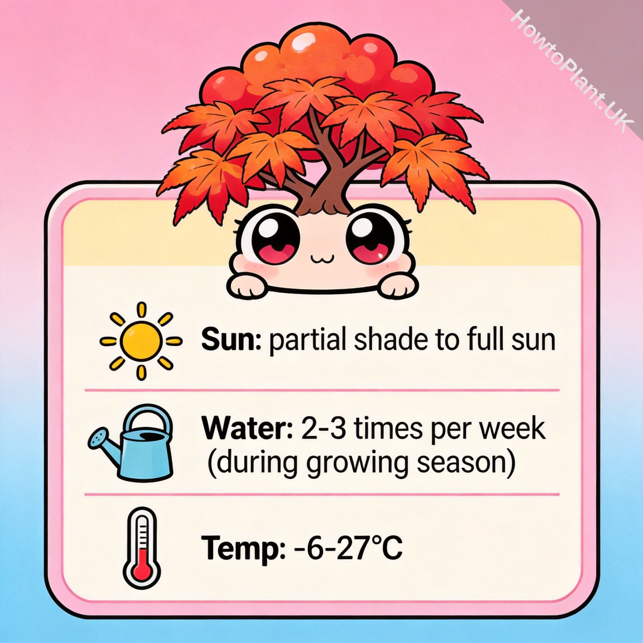 Japanese Maple care instruction card