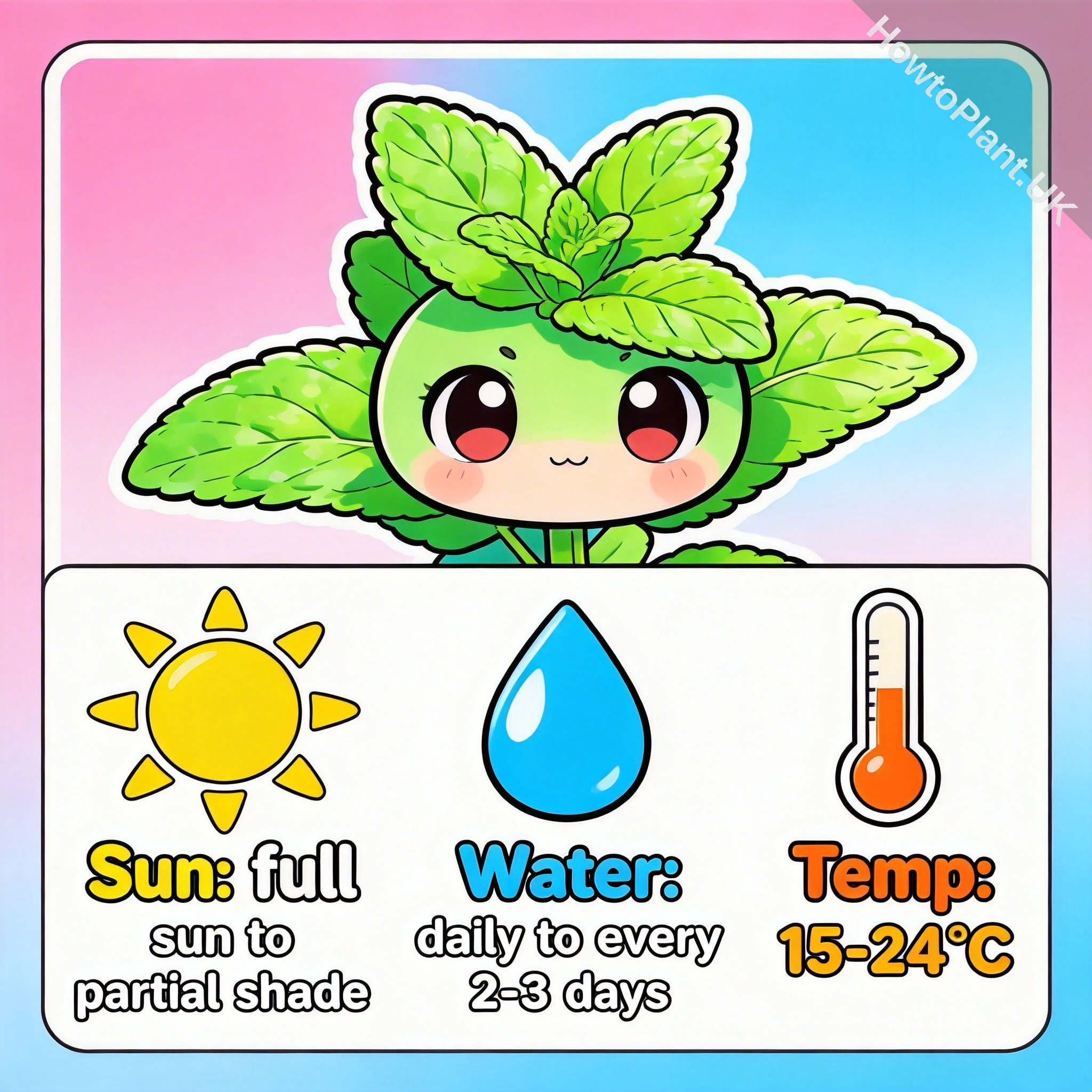 Mint care instruction card