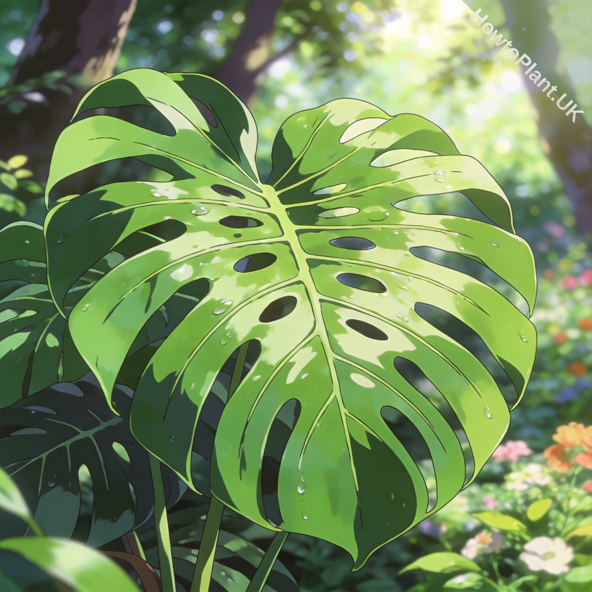 Monstera in a natural garden setting