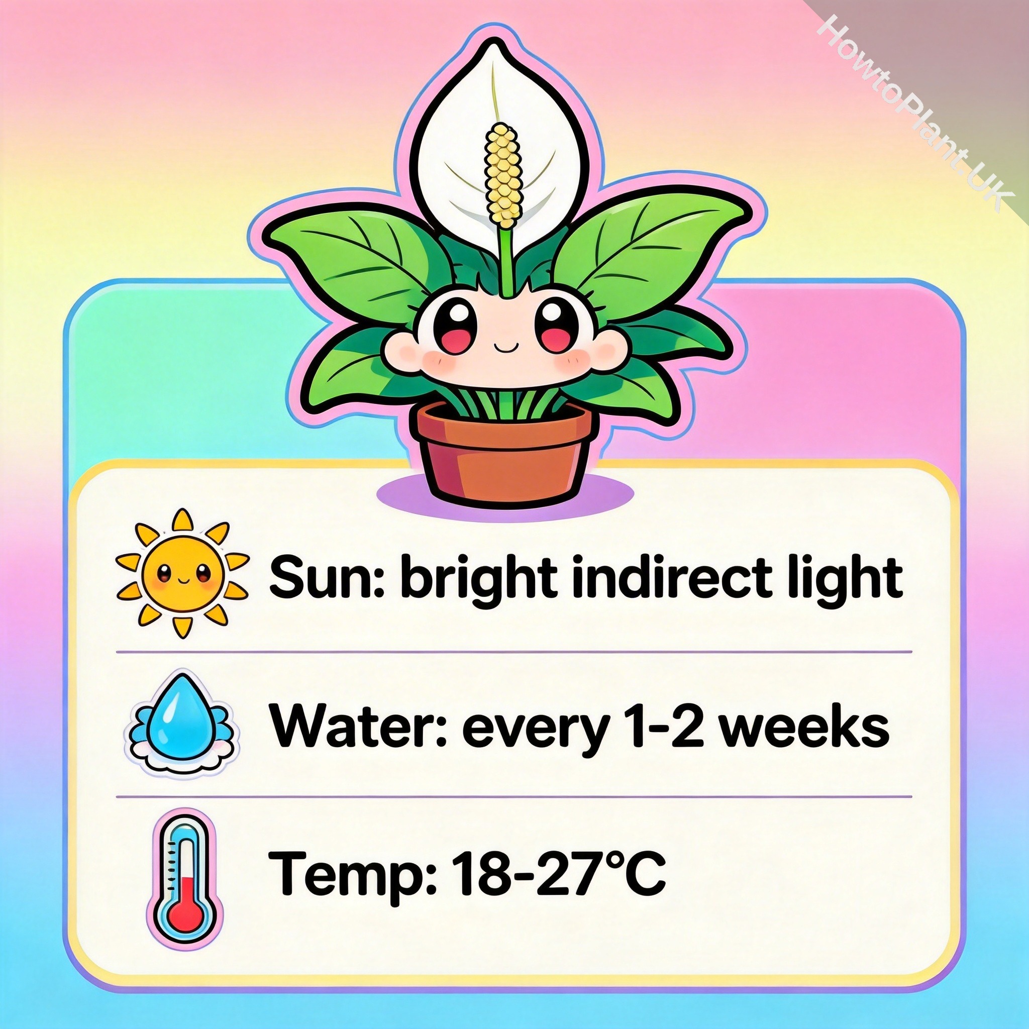 Peace Lily care instruction card