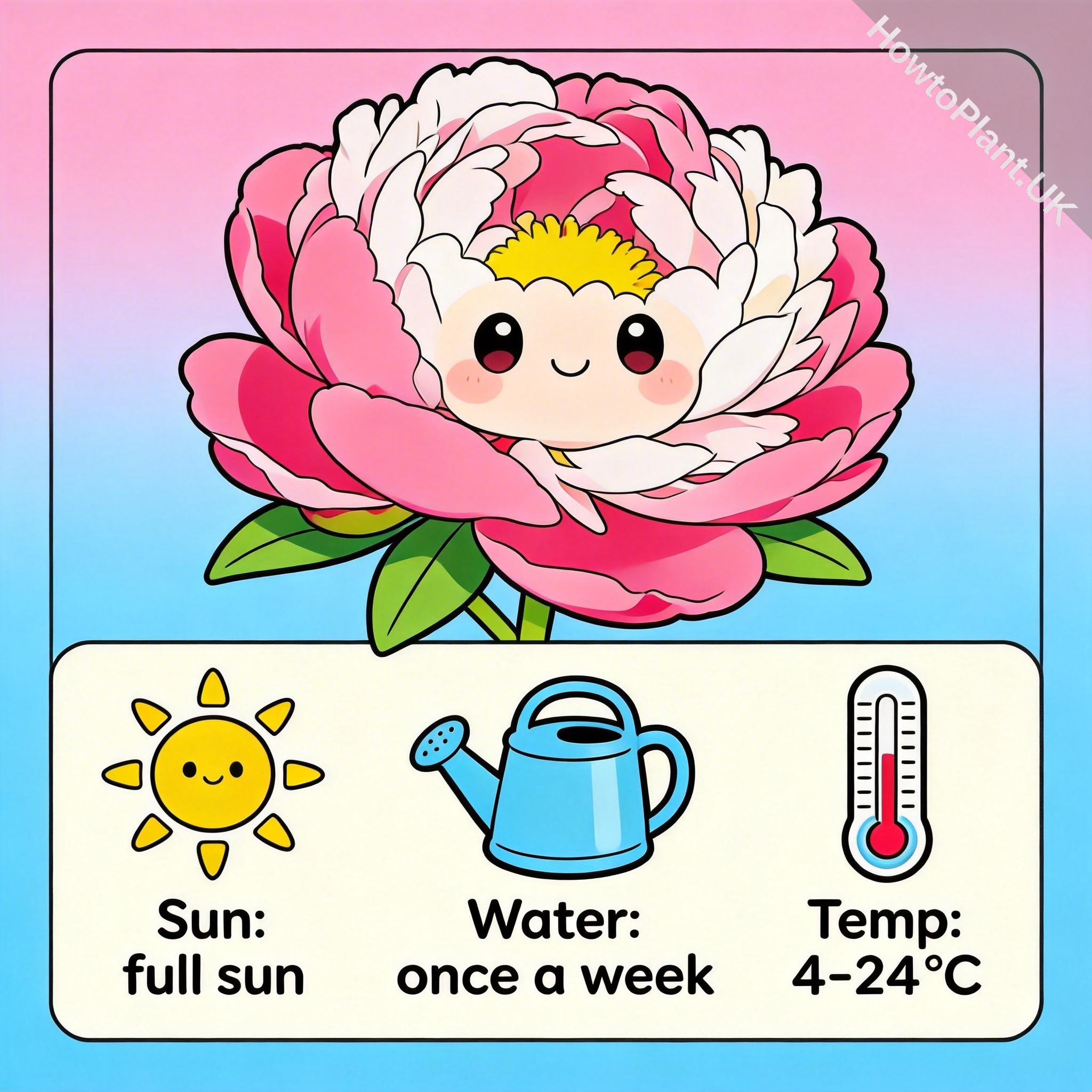 Peony care instruction card