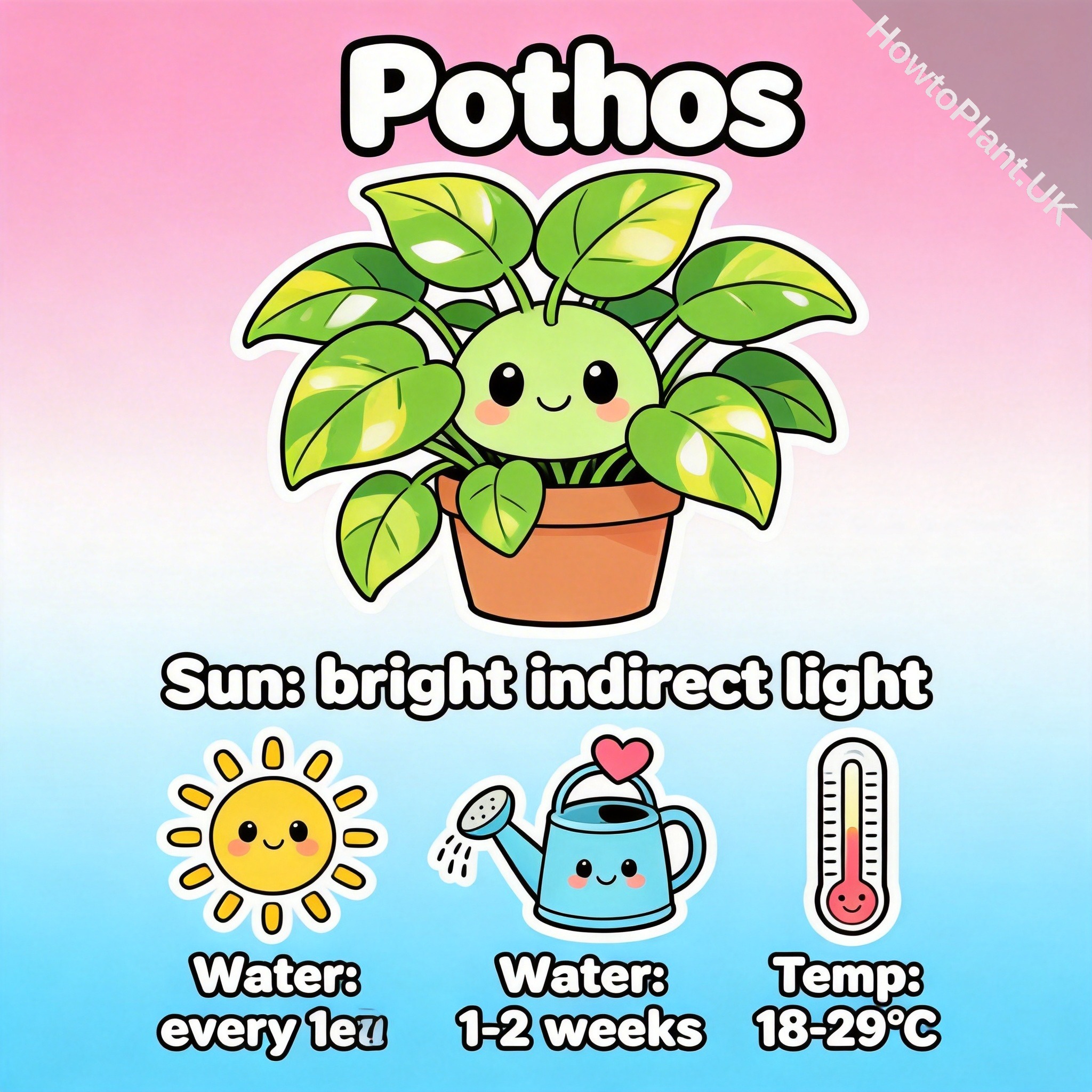 Pothos care instruction card