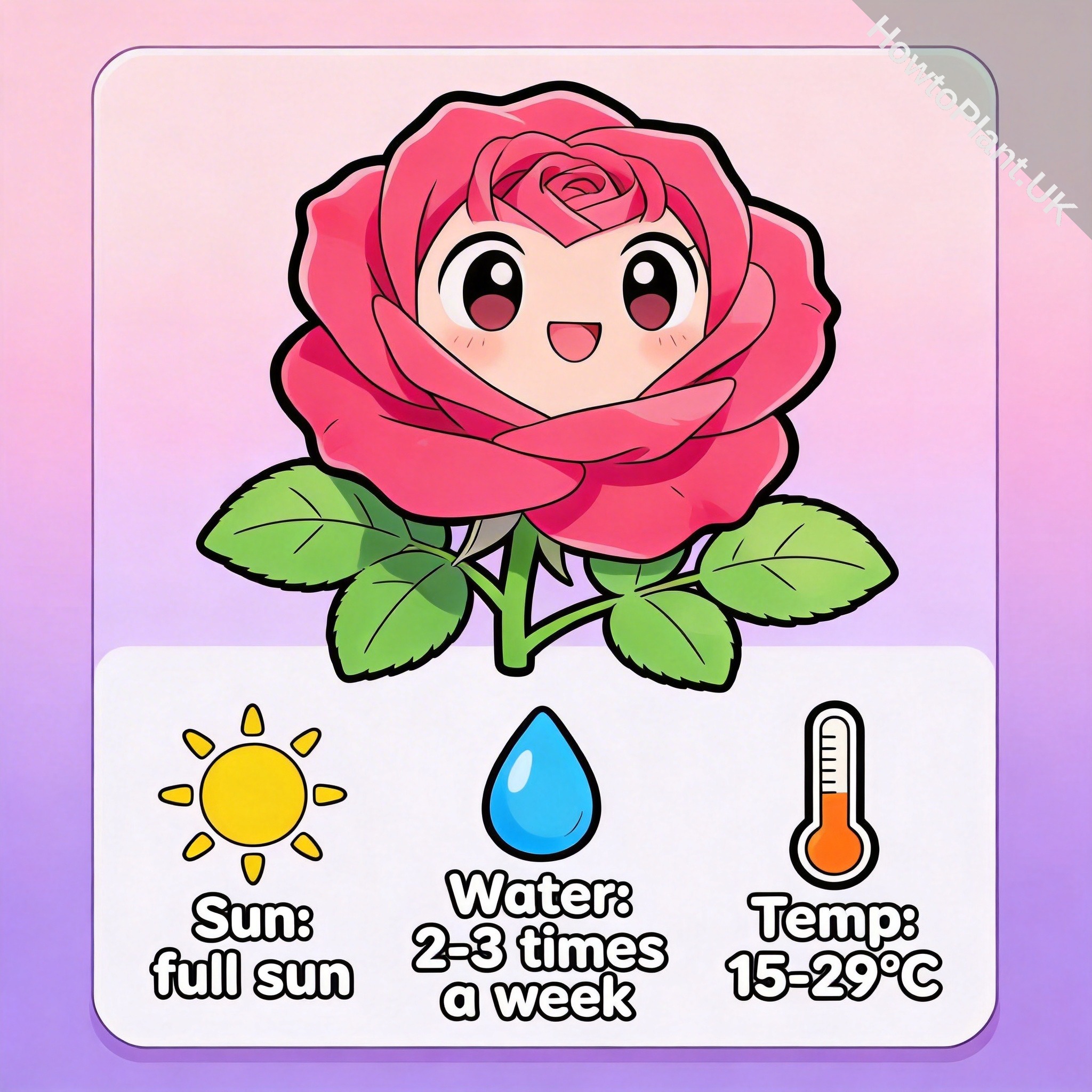 Rose care instruction card