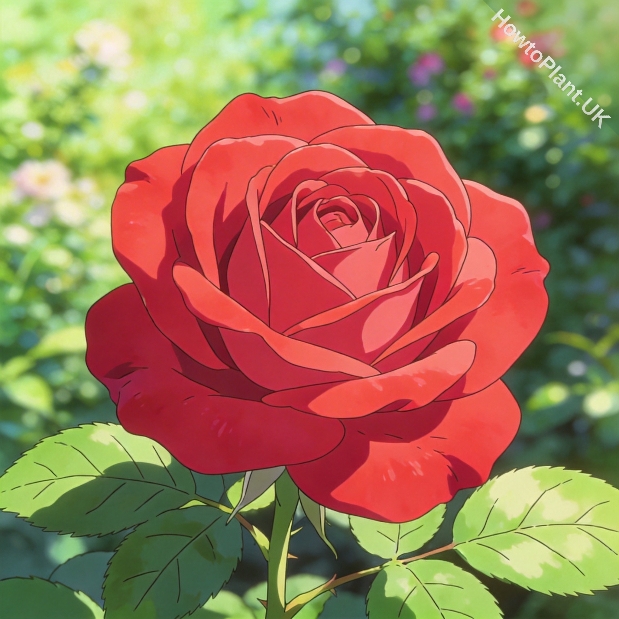 Rose in a natural garden setting