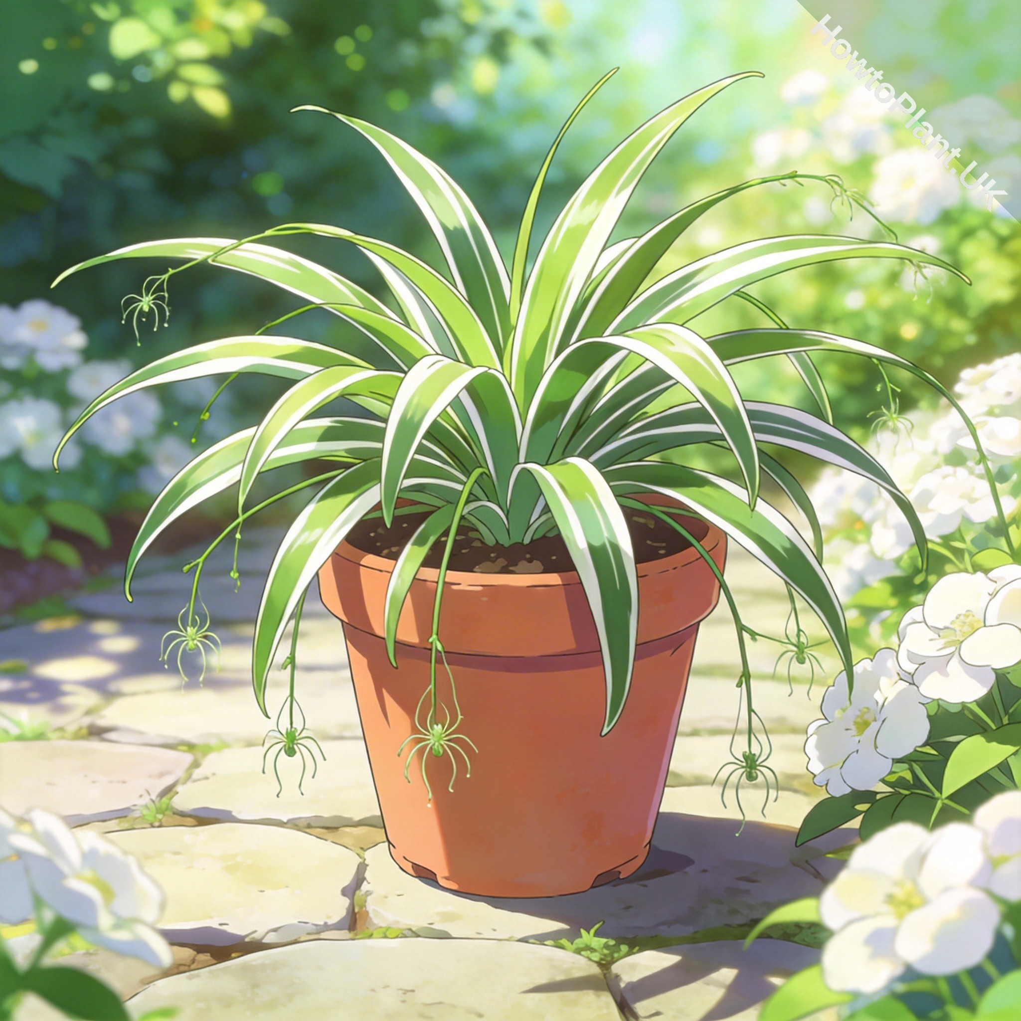 Spider Plant in a natural garden setting