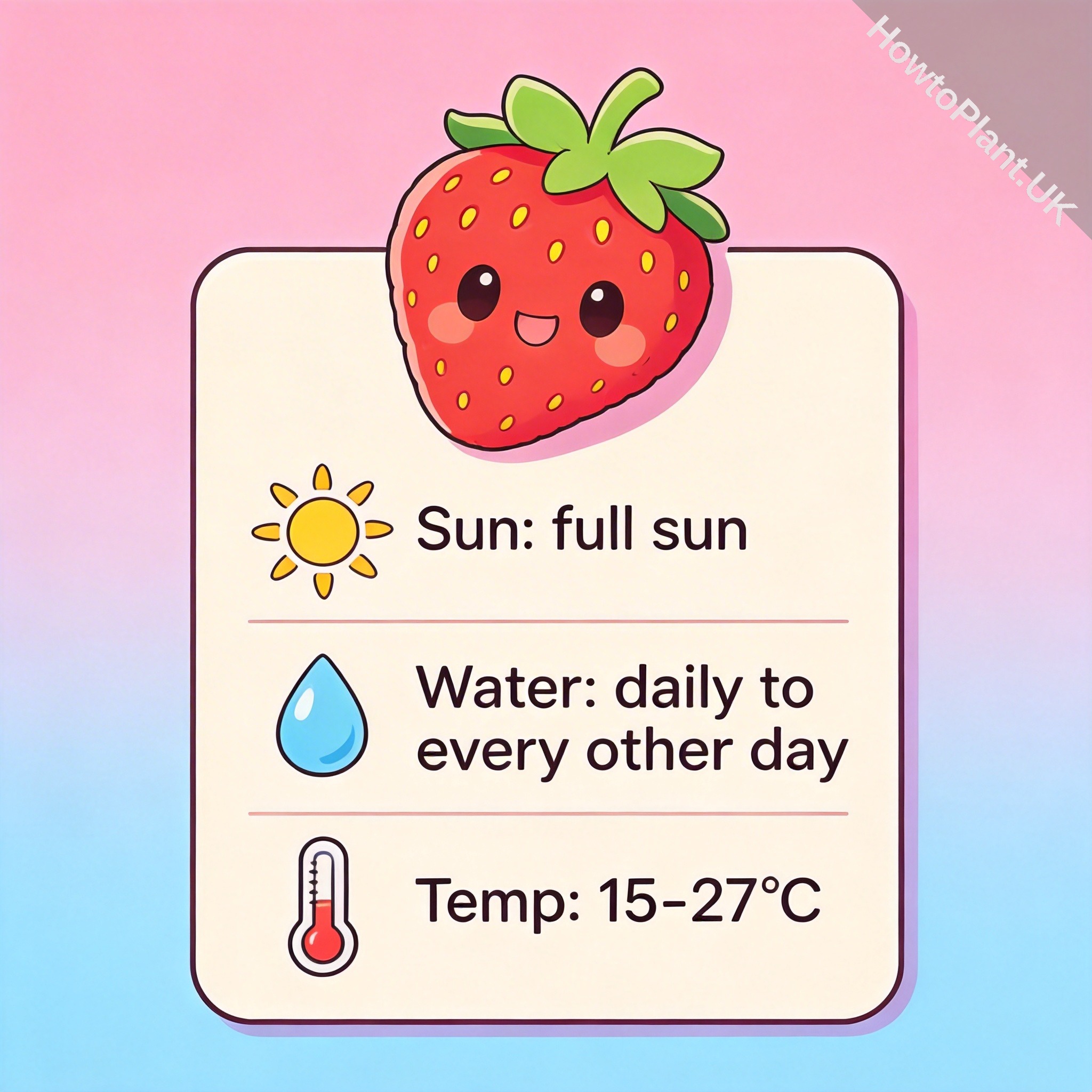 Strawberry care instruction card