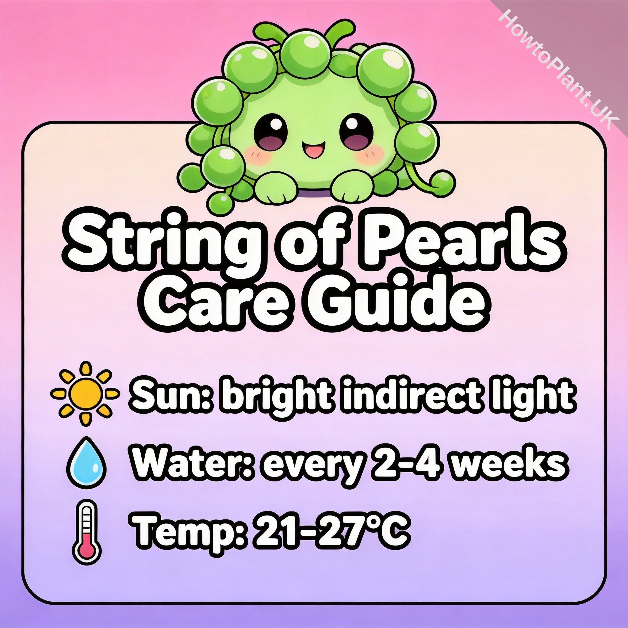 String of Pearls care instruction card