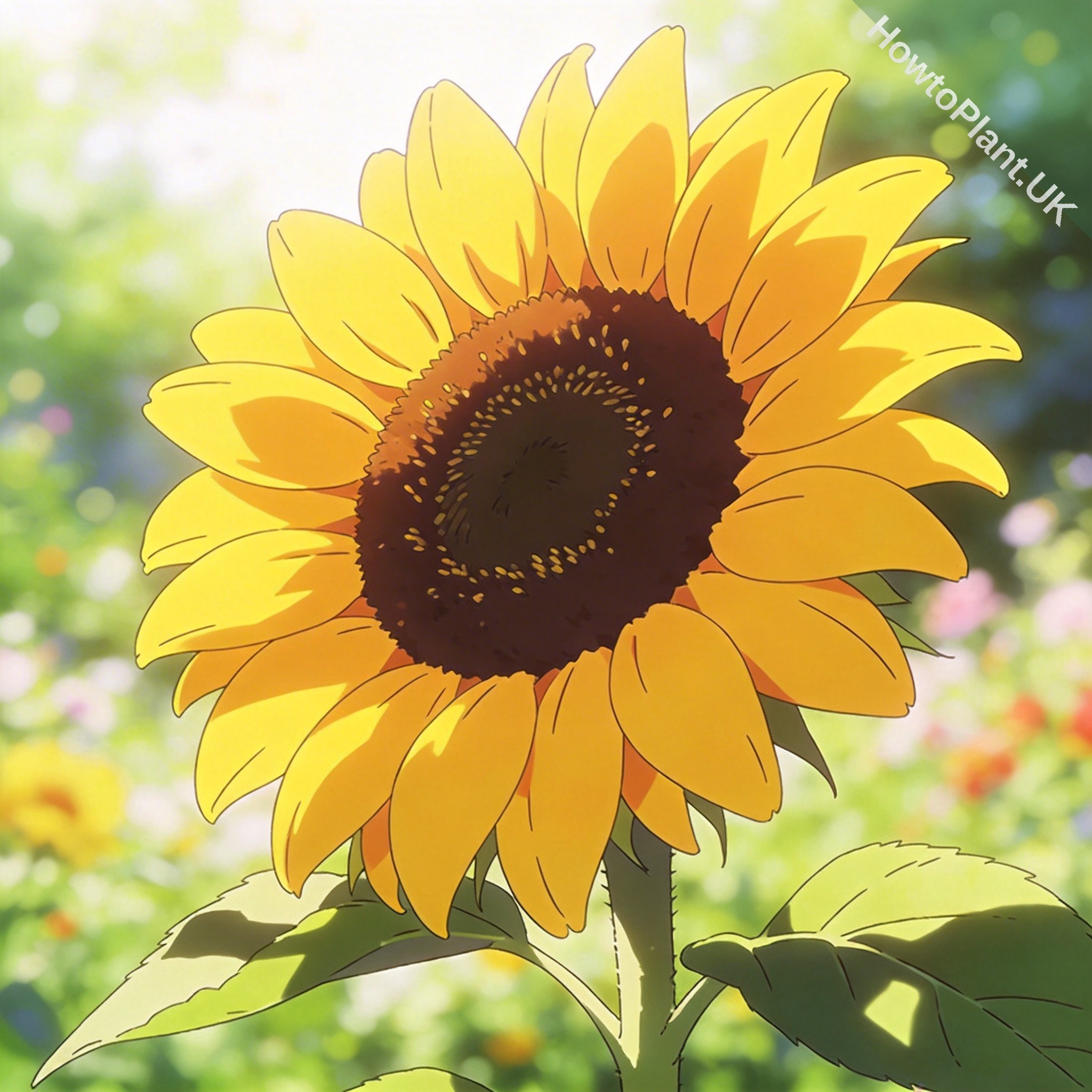 Sunflower in a natural garden setting