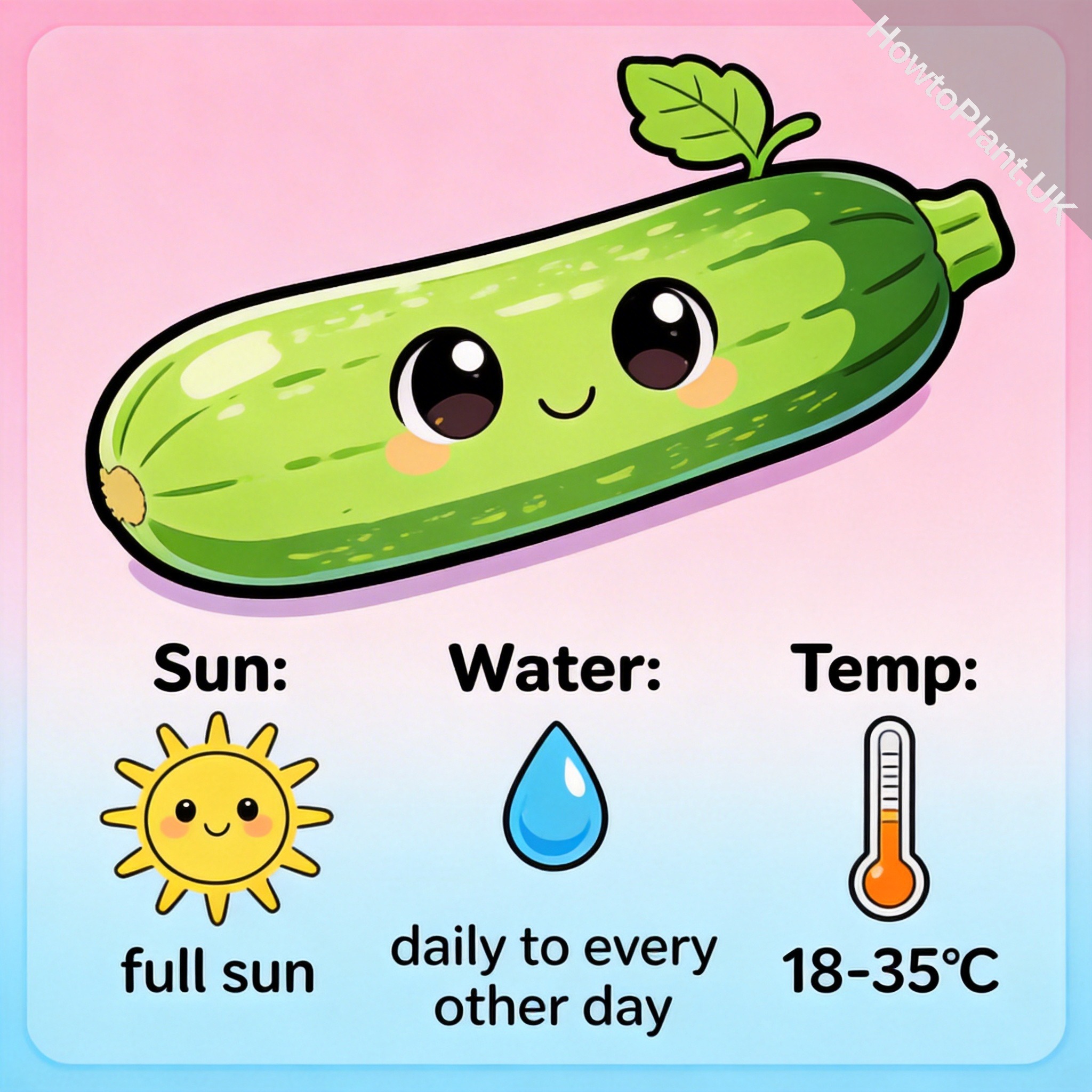 Zucchini care instruction card